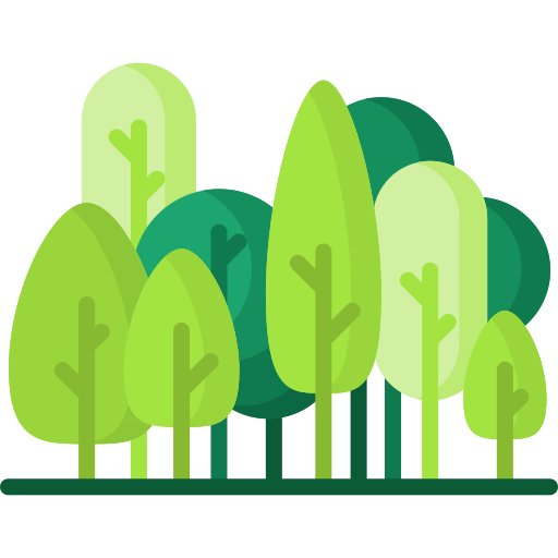 Lernwald Logo mit stilisiertem Wald